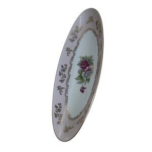 Porcelain Relish Celery Tray Dish Arnart 5th Ave Hand Painted Oval Dish VTG